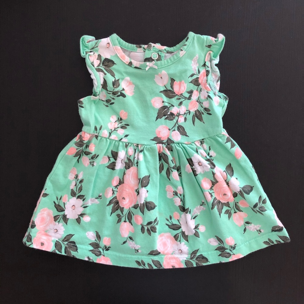 Carter's Green Floral Dress Size 3M